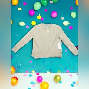 Rachel Zoe Cream Crewneck Sweater Soft Knit